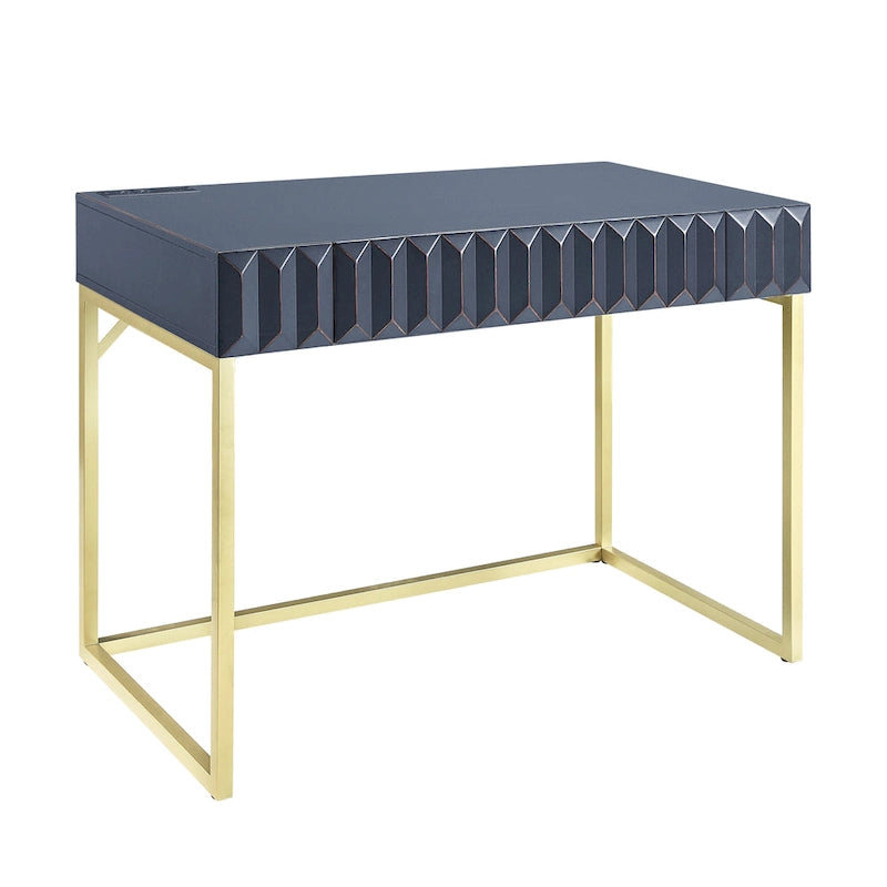 Bureau d'ordinateur Bird Modern en métal de 42 pouces avec ports USB par Furniture of America