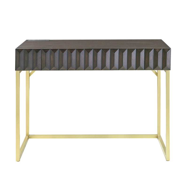 Bureau d'ordinateur Bird Modern en métal de 42 pouces avec ports USB par Furniture of America