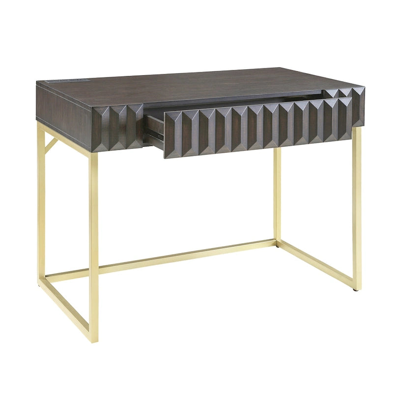 Bureau d'ordinateur Bird Modern en métal de 42 pouces avec ports USB par Furniture of America