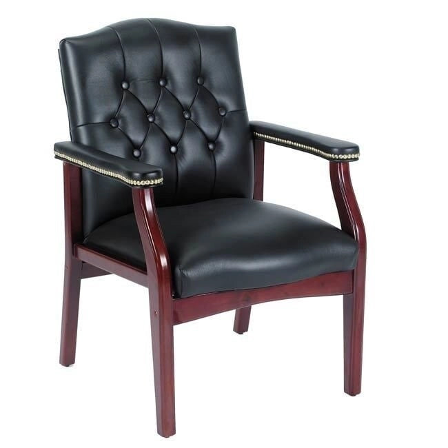Chaise visiteur traditionnelle noire Boss