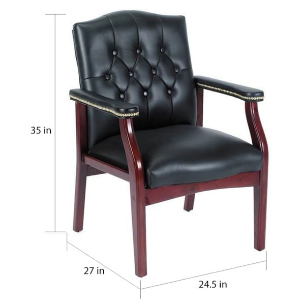 Chaise visiteur traditionnelle noire Boss