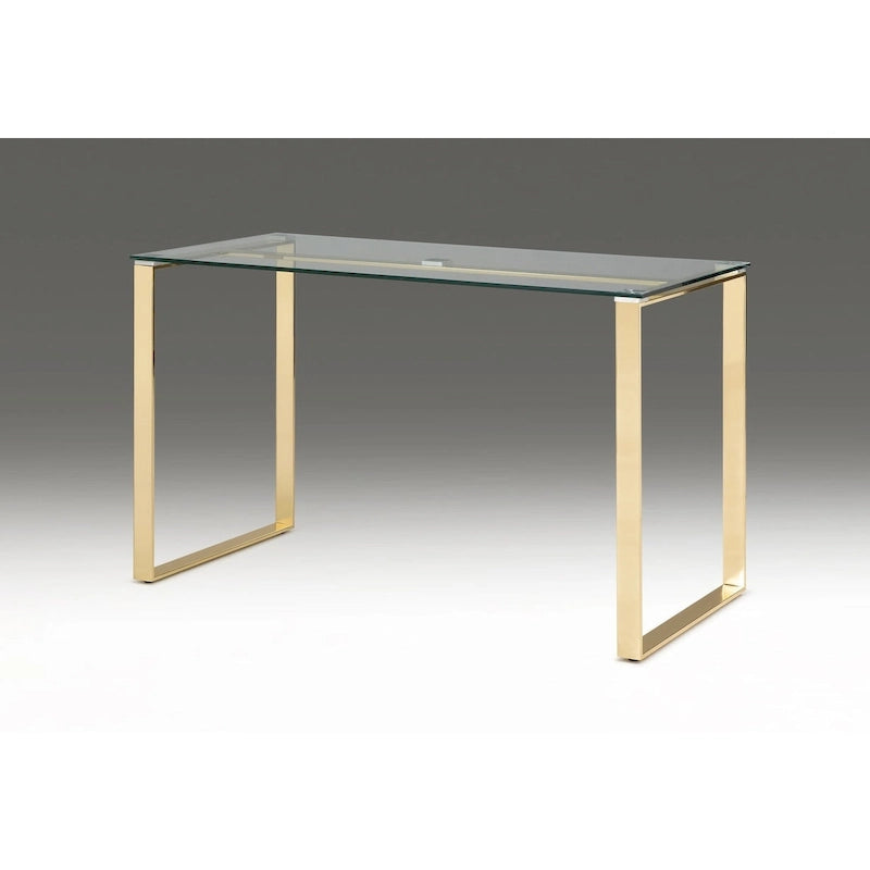 Bureau en verre avec base de médaillon
