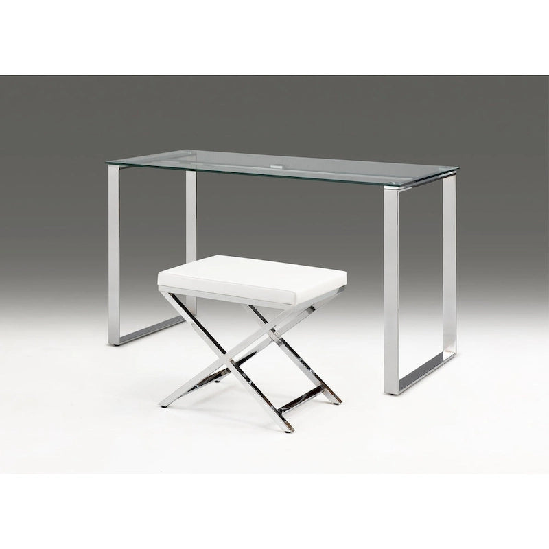Bureau en verre avec base de médaillon
