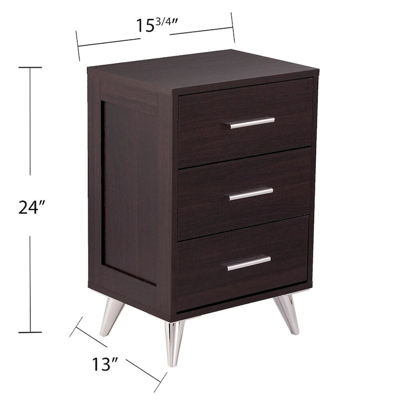 Table de chevet de rangement moderne du milieu du siècle Narva de SEI Furniture