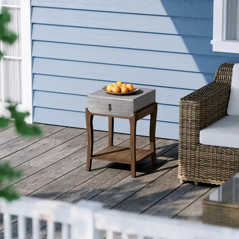 Table d'appoint COSIEST avec 1 tiroir et étagère de rangement