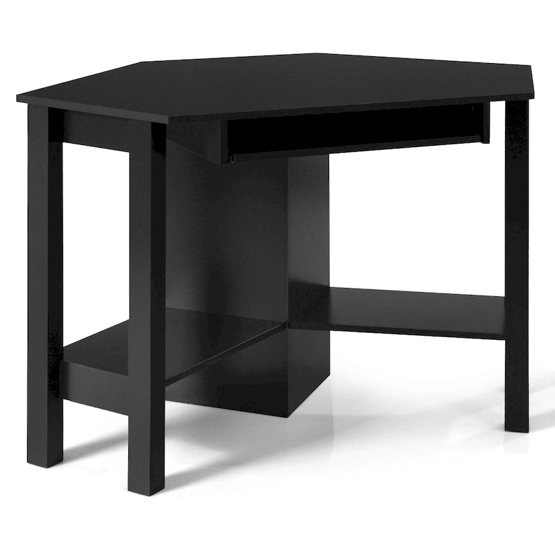 Bureau d'ordinateur d'angle en bois avec tiroir, table de bureau/d'étude