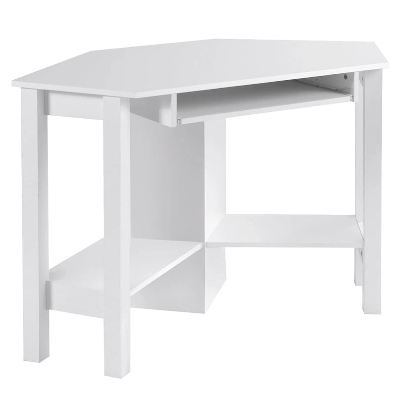 Bureau d'ordinateur d'angle en bois avec tiroir, table de bureau/d'étude