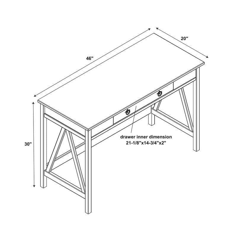 Bureau d'écriture Linon Elaine Driftwood