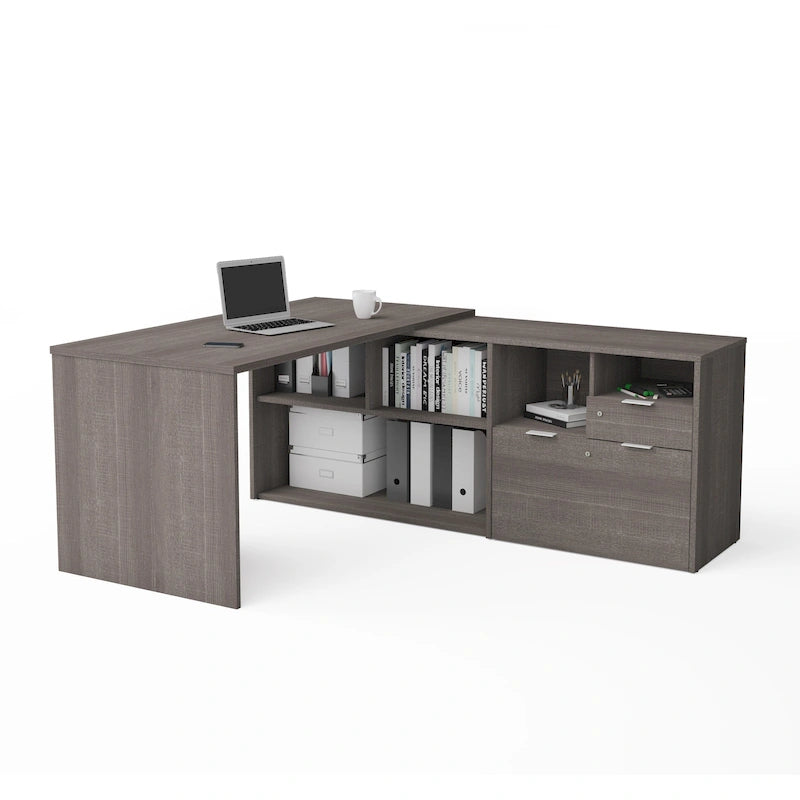 Bureau d'angle Bestar i3 Plus avec 2 tiroirs