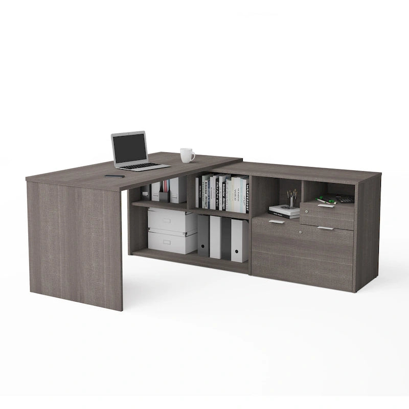 Bureau d'angle Bestar i3 Plus avec 2 tiroirs