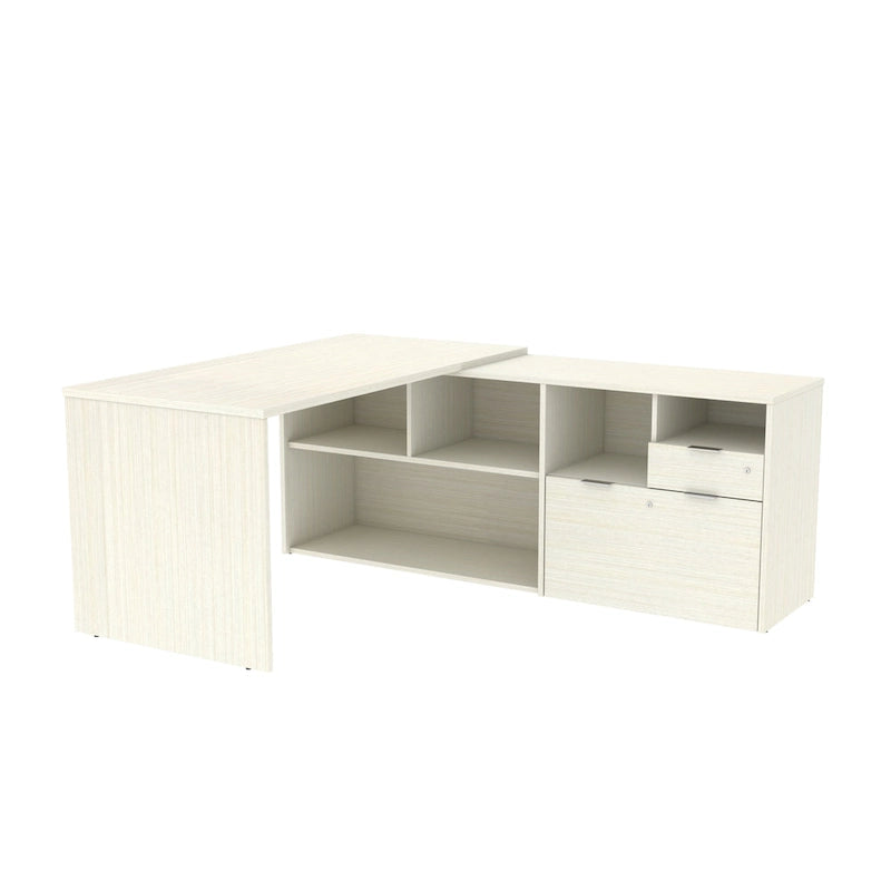 Bureau d'angle Bestar i3 Plus avec 2 tiroirs