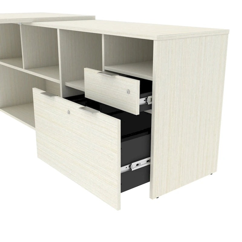 Bureau d'angle Bestar i3 Plus avec 2 tiroirs