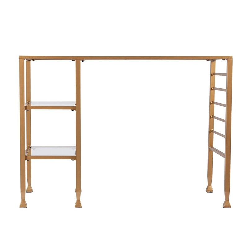 Bureau d'écriture Amelie en métal doré et verre de SEI Furniture