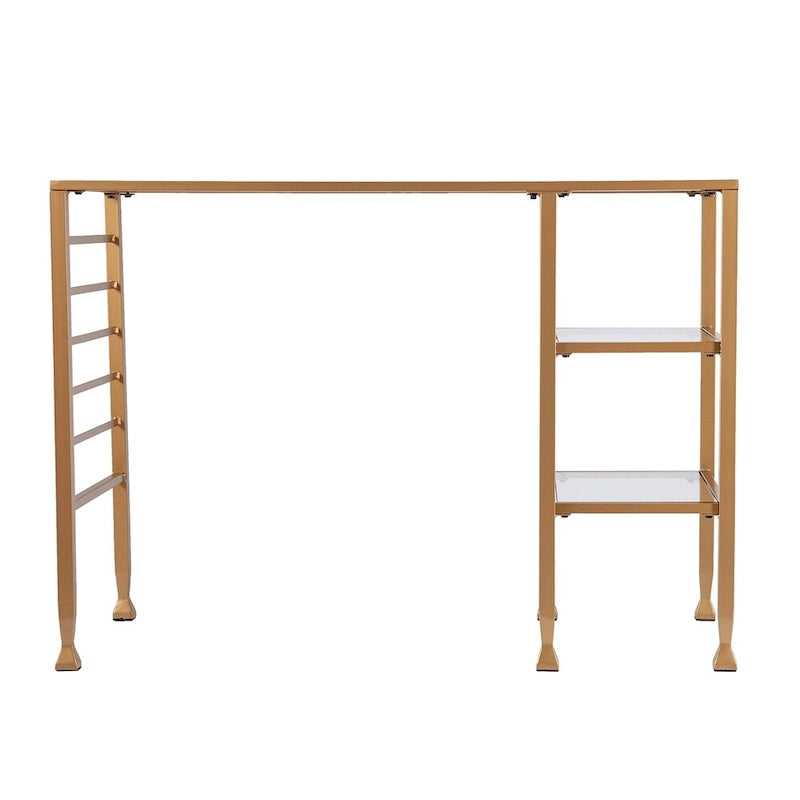 Bureau d'écriture Amelie en métal doré et verre de SEI Furniture