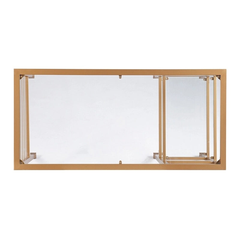 Bureau d'écriture Amelie en métal doré et verre de SEI Furniture