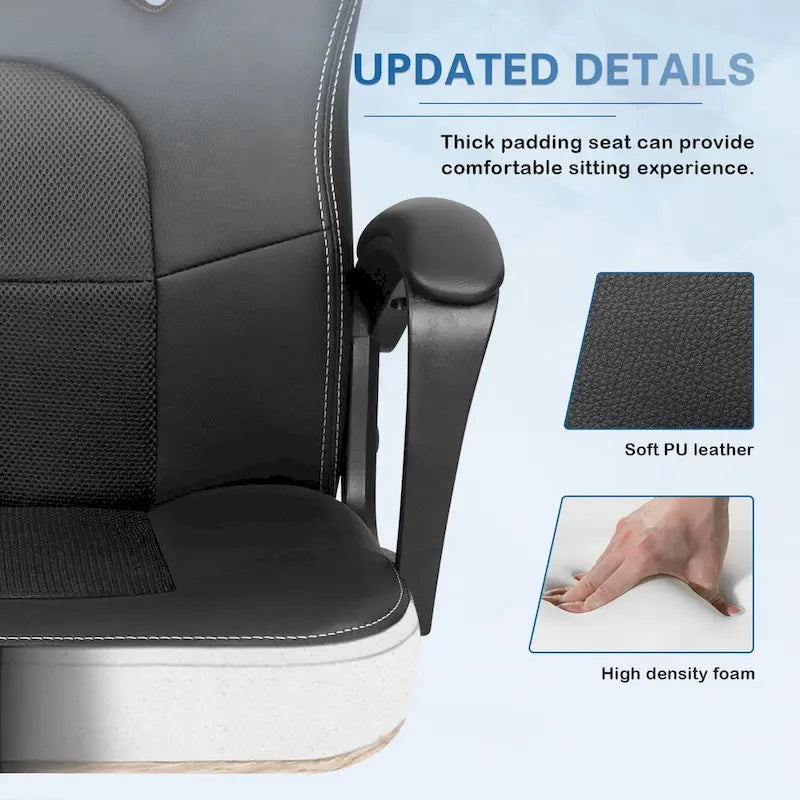 Chaise de bureau et de jeu en cuir à dossier haut Homall