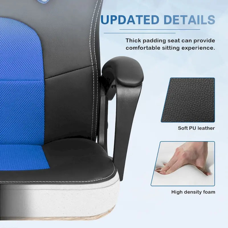 Chaise de bureau et de jeu en cuir à dossier haut Homall
