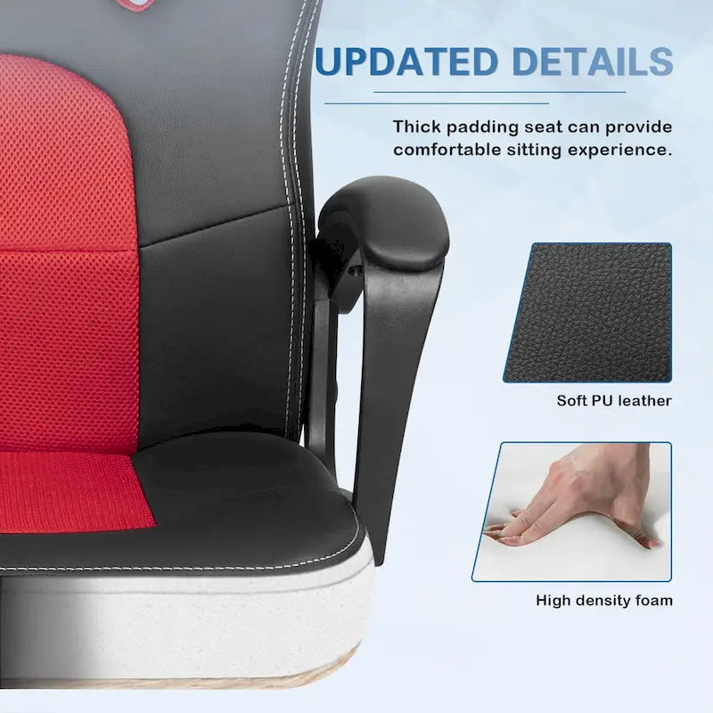 Chaise de bureau et de jeu en cuir à dossier haut Homall
