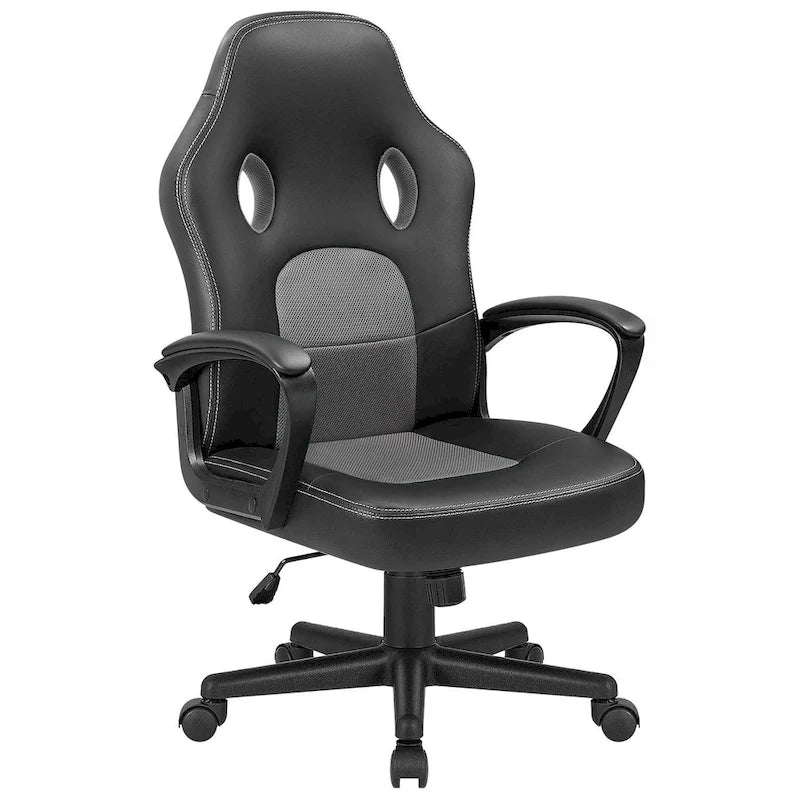 Chaise de bureau et de jeu en cuir à dossier haut Homall