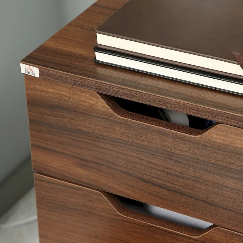 HOMCOM Meuble de Rangement à 3 Tiroirs sur Roulettes, Support d'Imprimante, Meuble de Classement Vertical