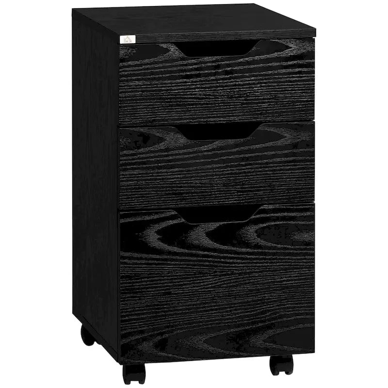 HOMCOM Meuble de Rangement à 3 Tiroirs sur Roulettes, Support d'Imprimante, Meuble de Classement Vertical