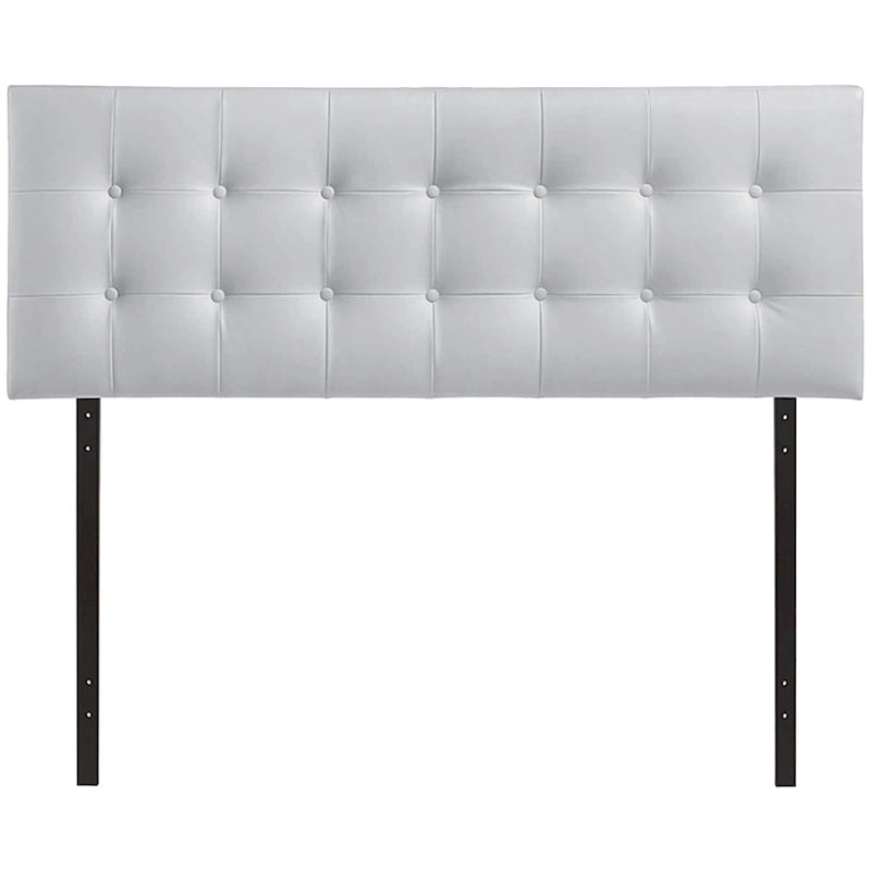 Tête de lit capitonnée blanche élégante Heritage, format Queen