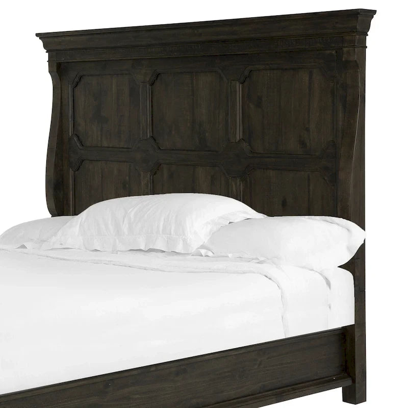 Tête de lit Bellamy traditionnelle en panneaux queen poivrier