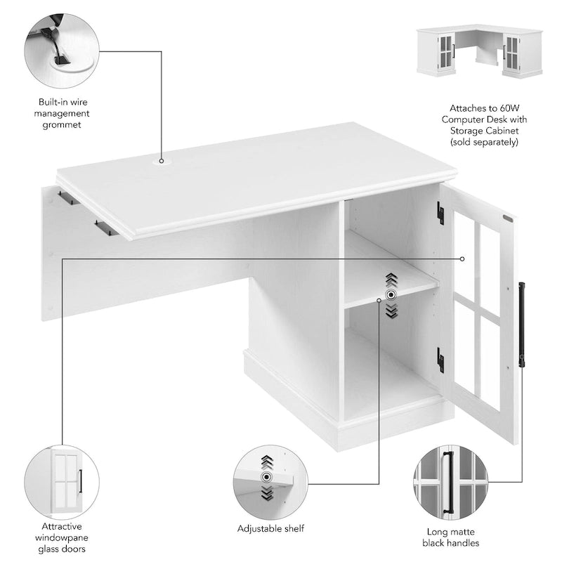 Retour de bureau Westbrook 42W avec rangement par Bush Furniture