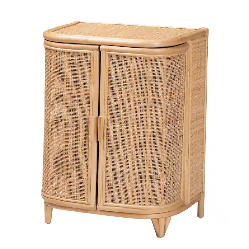 Meuble de rangement Yanka bohème en rotin naturel
