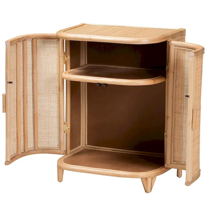 Meuble de rangement Yanka bohème en rotin naturel