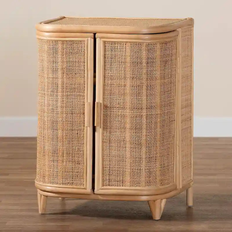 Meuble de rangement Yanka bohème en rotin naturel