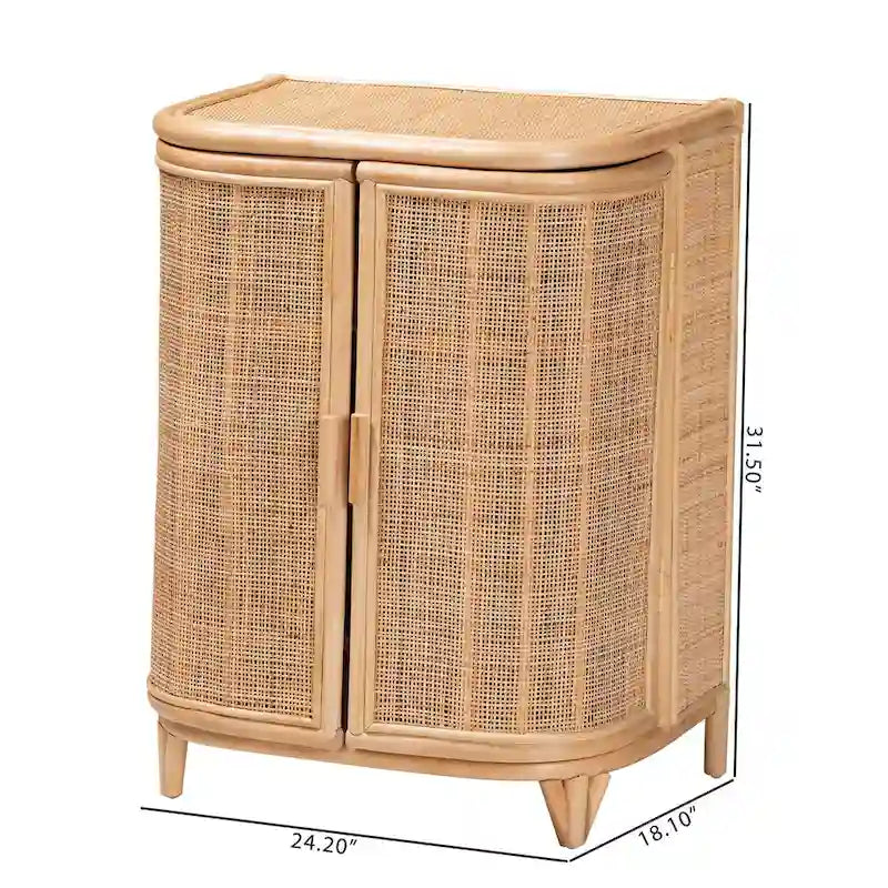 Meuble de rangement Yanka bohème en rotin naturel