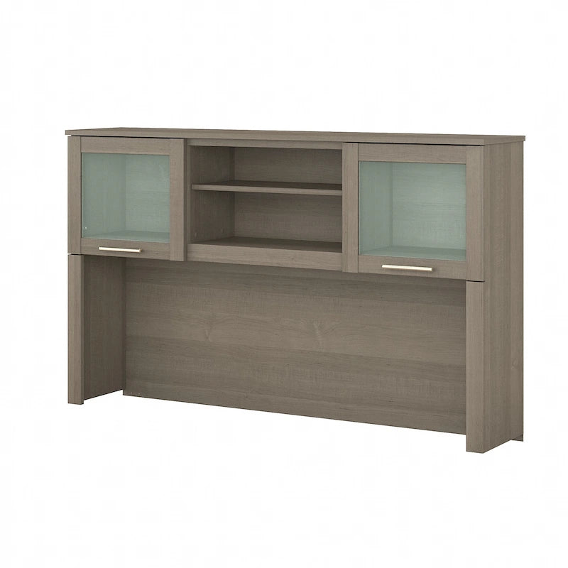 Bush Furniture Somerset Ash Gray Armoire de rangement de 60 po pour bureau en L – 59,09 L x 12,50 P x 35,69 H