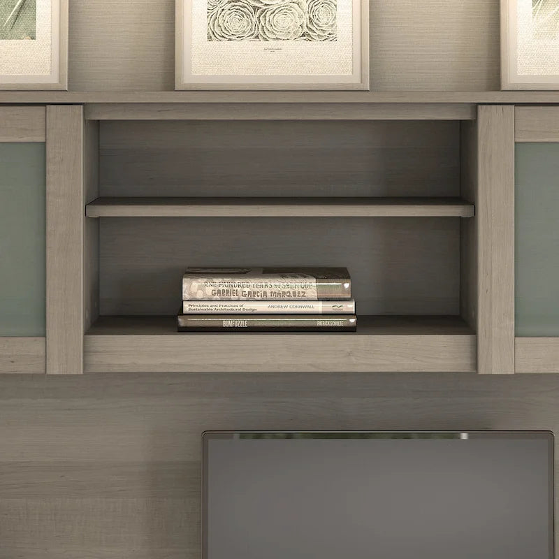 Bush Furniture Somerset Ash Gray Armoire de rangement de 60 po pour bureau en L – 59,09 L x 12,50 P x 35,69 H