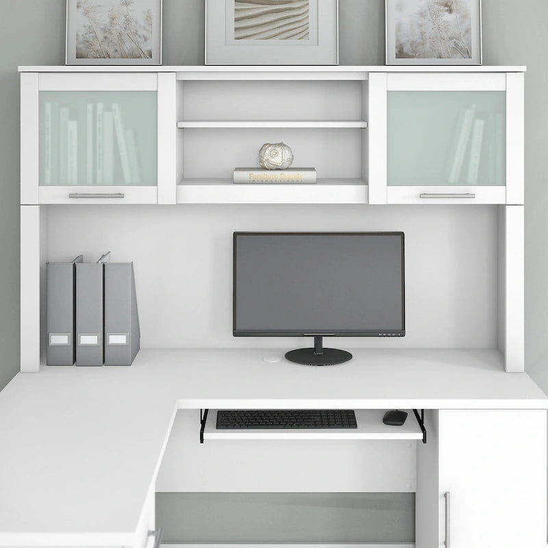 Bush Furniture Somerset Ash Gray Armoire de rangement de 60 po pour bureau en L – 59,09 L x 12,50 P x 35,69 H