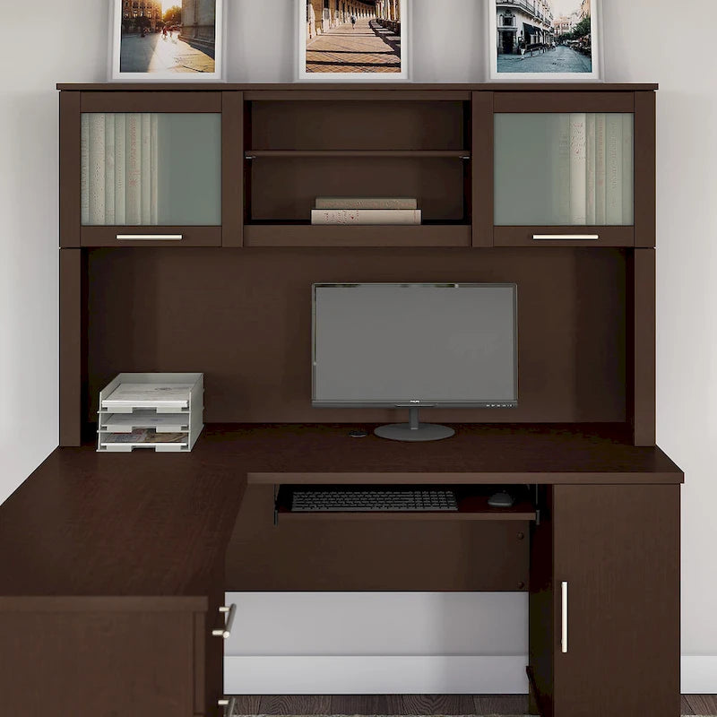 Bush Furniture Somerset Ash Gray Armoire de rangement de 60 po pour bureau en L – 59,09 L x 12,50 P x 35,69 H
