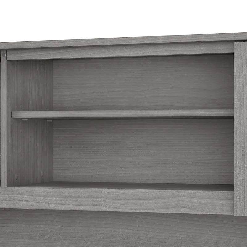 Bush Furniture Somerset Ash Gray Armoire de rangement de 60 po pour bureau en L – 59,09 L x 12,50 P x 35,69 H