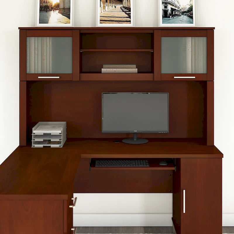 Bush Furniture Somerset Ash Gray Armoire de rangement de 60 po pour bureau en L – 59,09 L x 12,50 P x 35,69 H