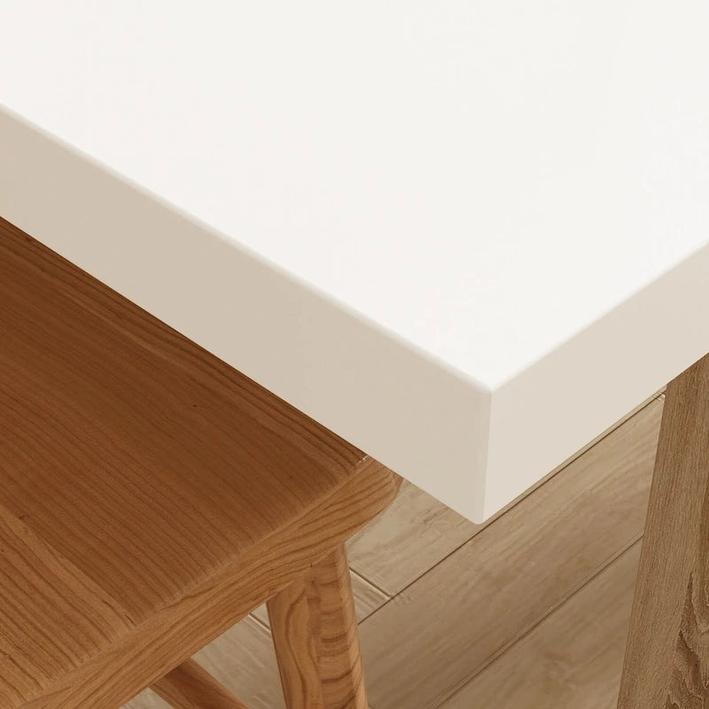 Bureau rectangulaire en bois Table à manger extensible Table sur pied