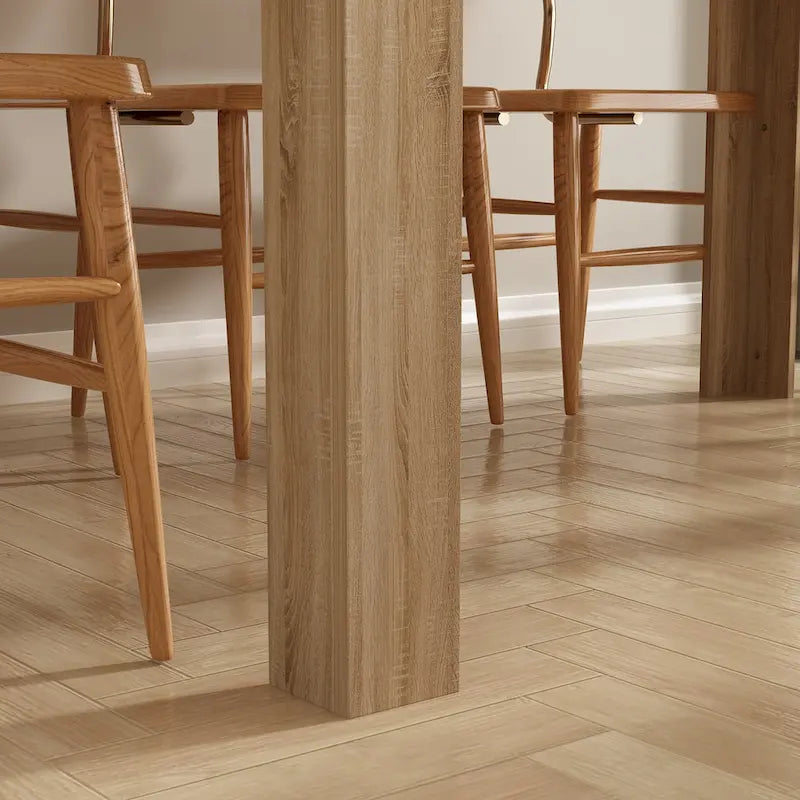 Bureau rectangulaire en bois Table à manger extensible Table sur pied