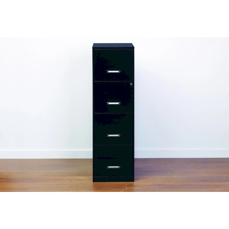 Classeur métallique noir Space Solutions à 4 tiroirs, profondeur de 18 pouces