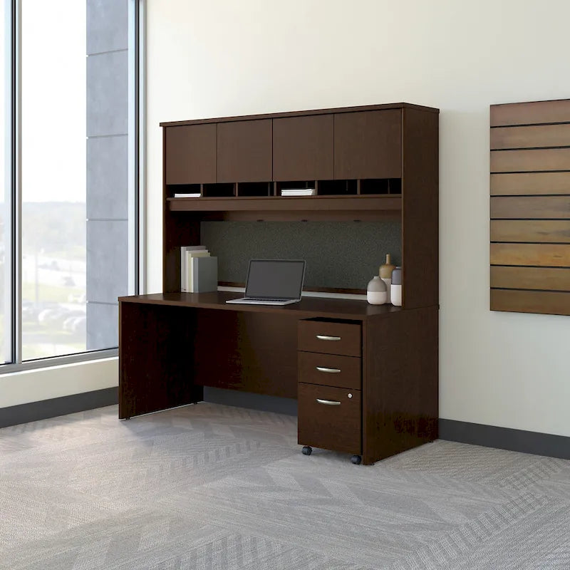 Bureau 72 x 30 de la série C avec huche et tiroirs par Bush Business Furniture