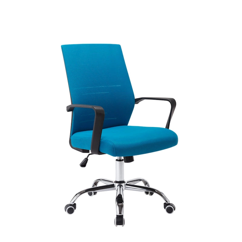 Chaise de bureau ergonomique en maille Balzac Porthos Home avec base à roulettes chromée