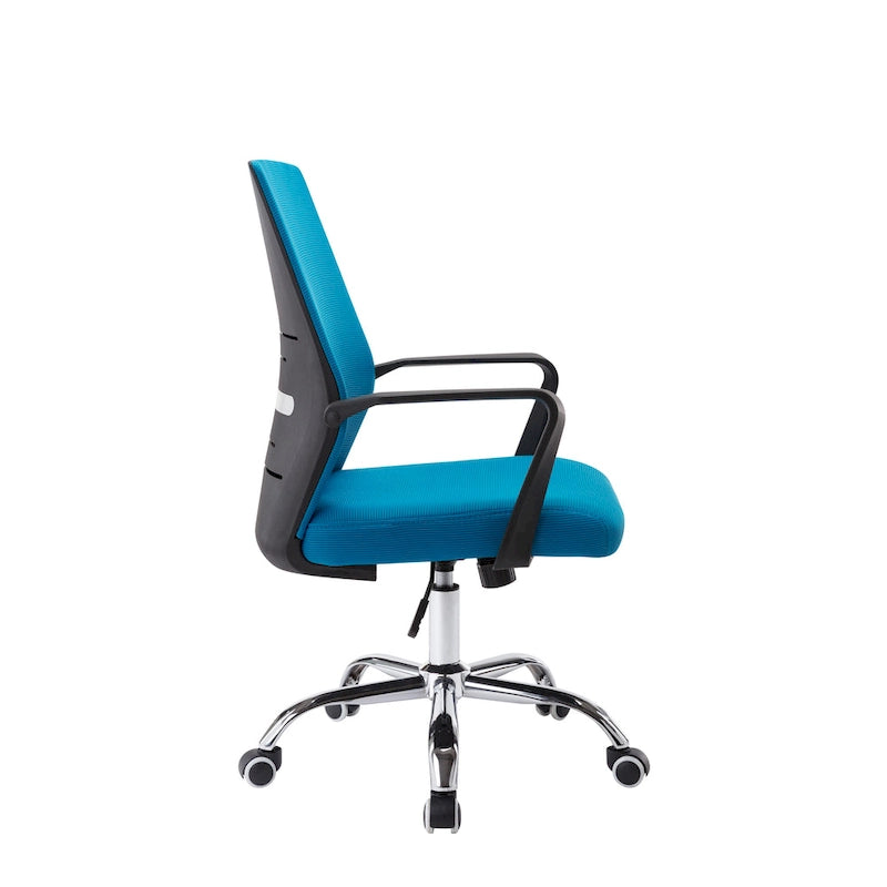 Chaise de bureau ergonomique en maille Balzac Porthos Home avec base à roulettes chromée
