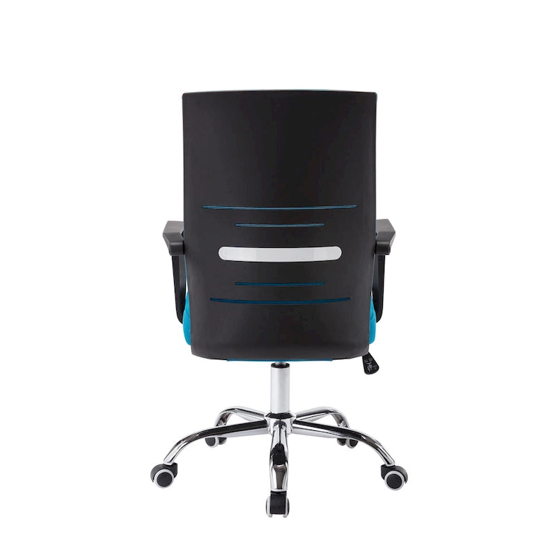 Chaise de bureau ergonomique en maille Balzac Porthos Home avec base à roulettes chromée