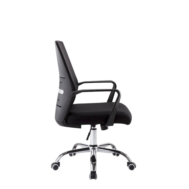 Chaise de bureau ergonomique en maille Balzac Porthos Home avec base à roulettes chromée