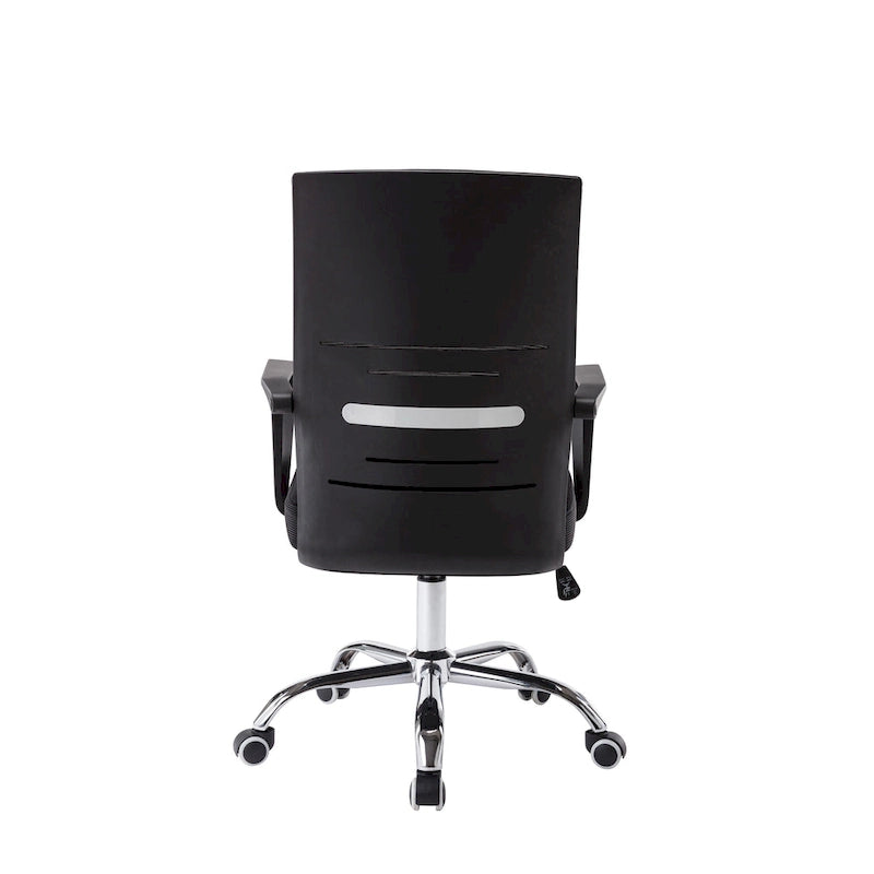 Chaise de bureau ergonomique en maille Balzac Porthos Home avec base à roulettes chromée