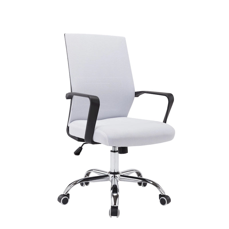 Chaise de bureau ergonomique en maille Balzac Porthos Home avec base à roulettes chromée