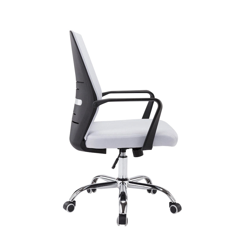 Chaise de bureau ergonomique en maille Balzac Porthos Home avec base à roulettes chromée