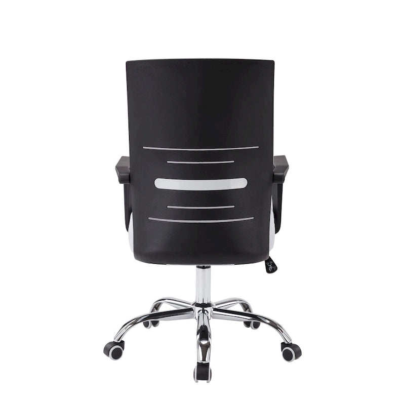 Chaise de bureau ergonomique en maille Balzac Porthos Home avec base à roulettes chromée